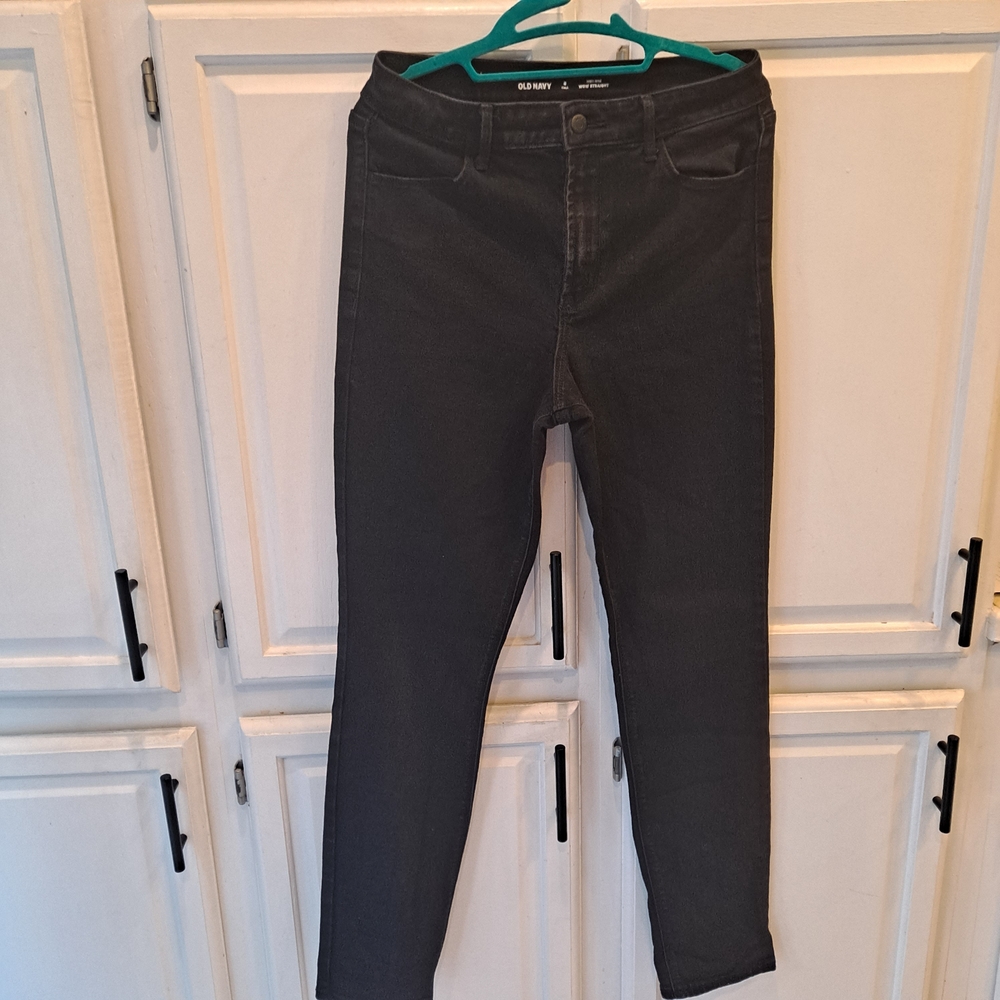Old Navy Classic Black Hi-rise Straight Leg Jeans for Women
